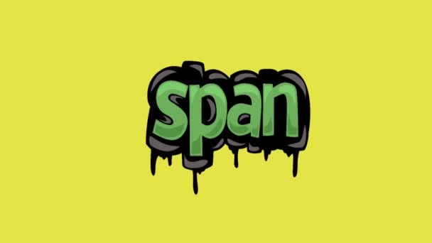 Yellow Screen Animation Video Written Span — Stock Video