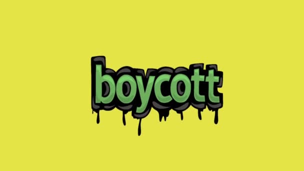 Κίτρινο Βίντεο Κινουμένων Σχεδίων Οθόνης Γραμμένο Boycott — Αρχείο Βίντεο