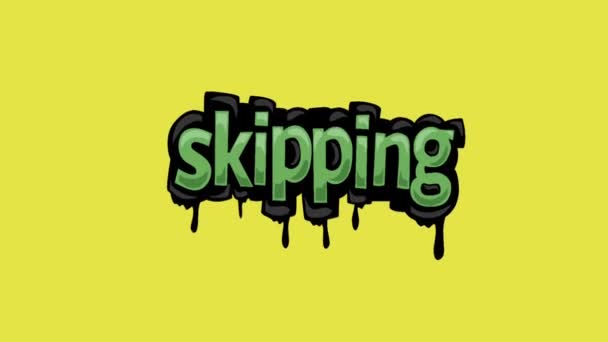 Žlutá Obrazovka Animace Video Napsané Skipping — Stock video