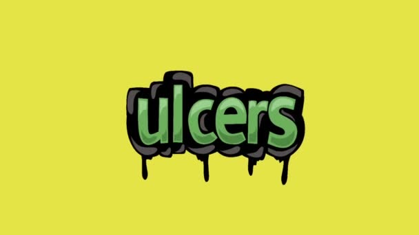 Tela Amarela Animação Vídeo Escrito Ulcers — Vídeo de Stock