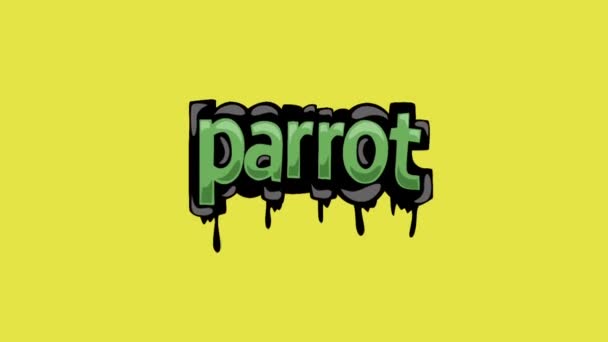 Vídeo Animación Pantalla Amarilla Escrito Parrot — Vídeo de stock