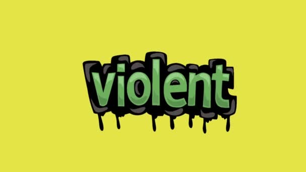 Yellow Screen Animation Video Geschrieben Violent — Stockvideo