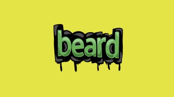Tela Amarela Animação Vídeo Escrito Beard — Vídeo de Stock