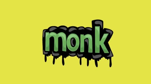 Желтый Экран Анимационного Видео Написано Monk — стоковое видео