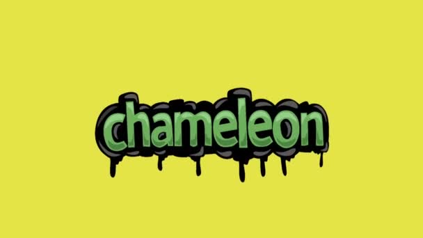 Желтый Экран Анимационное Видео Написано Chameleon — стоковое видео