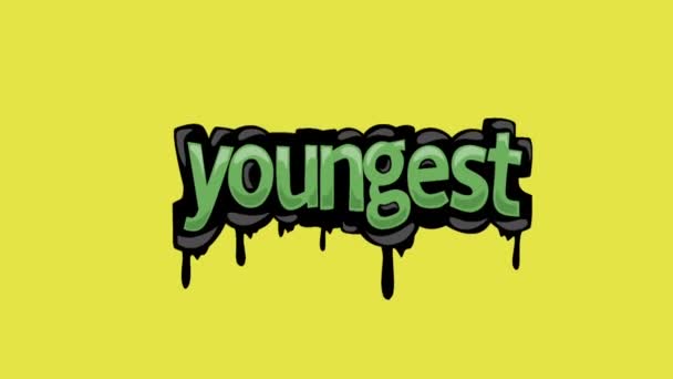 Žlutá Obrazovka Animace Video Napsáno Youngest — Stock video