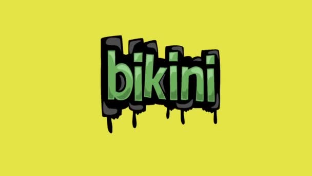 Video Animazione Schermo Giallo Scritto Bikini — Video Stock