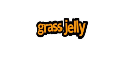 GRASS JELLY yazılı beyaz ekran animasyon videosu