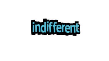 INDIFFERENT yazan beyaz ekran animasyon videosu