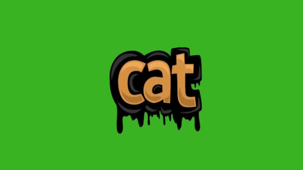 Green Screen Animation Video Written Cat — Stock Video