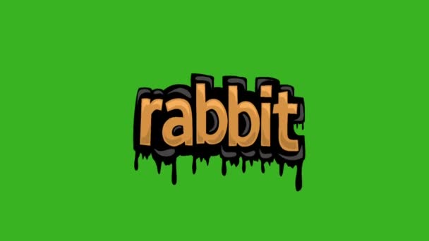 Vídeo Animación Pantalla Verde Escrito Rabbit — Vídeos de Stock