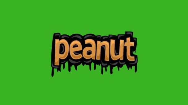 Vídeo Animación Pantalla Verde Escrito Peanut — Vídeo de stock