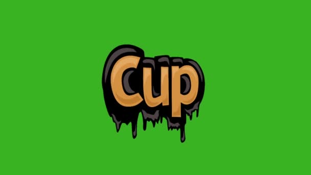 Green Screen Animation Video Geschrieben Cup — Stockvideo