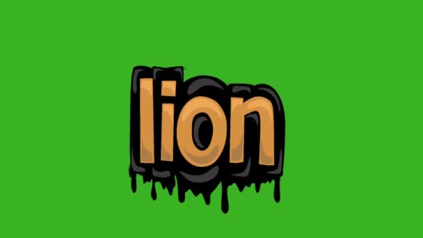 Vidéo Animation Écran Vert Écrite Lion — Video