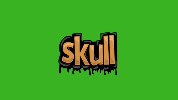 Grön Skärm Animation Video Skriven Skull — Stockvideo
