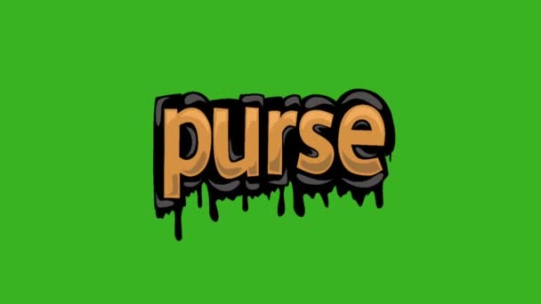 Відео Анімація Зеленого Екрану Написане Purse — стокове відео