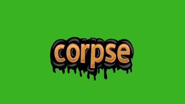 Vídeo Animación Pantalla Verde Escrito Corpse — Vídeo de stock