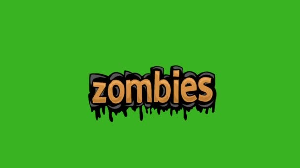 Green Screen Animation Video Written Zombies — Stock Video