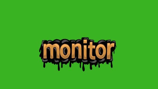 Відео Анімації Зеленого Екрану Написане Monitor — стокове відео
