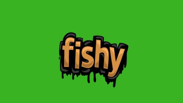 Groen Scherm Animatie Video Geschreven Fishy — Stockvideo