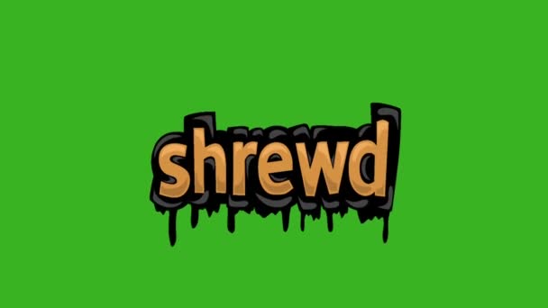 Vídeo Animación Pantalla Verde Escrito Shrewd — Vídeo de stock