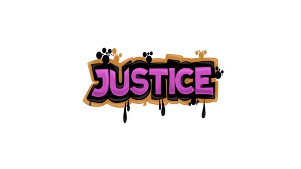 Wit Scherm Animatie Video Geschreven Justitie — Stockvideo