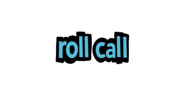 白屏动画视频编写Roll Call — 图库视频影像