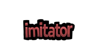 IMITATOR yazılan beyaz ekran animasyon videosu
