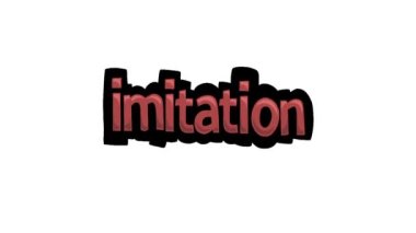 IMITATION yazılan beyaz ekran animasyon videosu