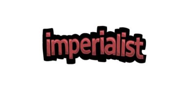 Beyaz ekran animasyon videosu IMPERIAIST yazıldı