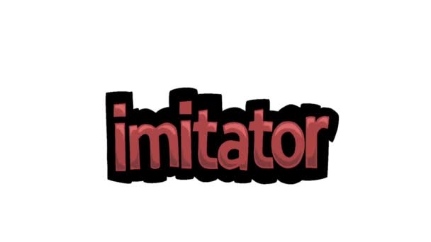 White Screen Animation Video Written Imitator — Stock Video