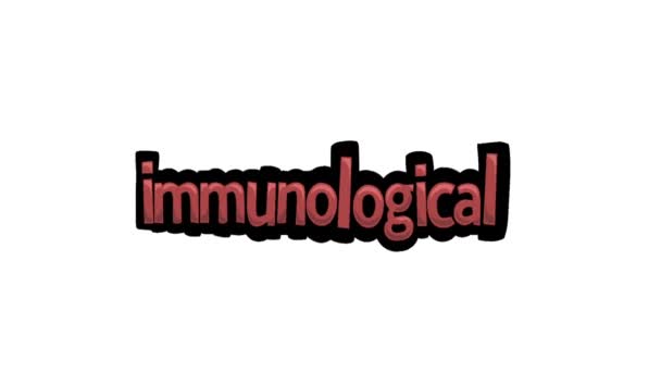 Animatie Video Met Wit Scherm Geschreven Immunologische — Stockvideo