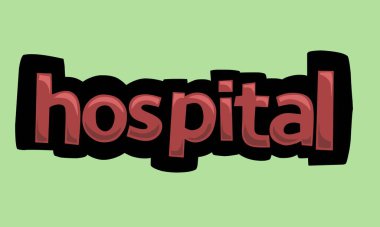HOSPITAL writing vector design on a green background very simple and very cool