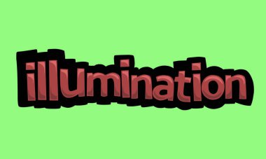 ILLUMINATION writing vector design on a green background very simple and very cool