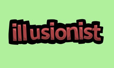 ILLUSIONST writing vector design on a green background very simple and very cool
