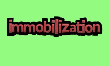 IMMOBILIZATION writing vector design on a green background very simple and very cool
