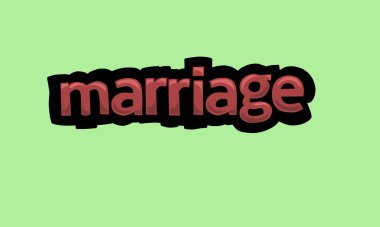 MARRIGE writing vector design on a green background very simple and very cool