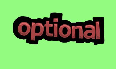 OPTIONAL writing vector design on a green background very simple and very cool