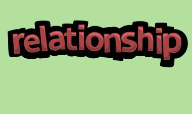 RELATIONSHIP writing vector design on a green background very simple and very cool