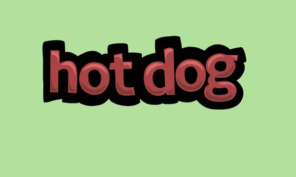 Hot Dog Написание Векторного Дизайна Зеленом Фоне Просто Круто — стоковый вектор