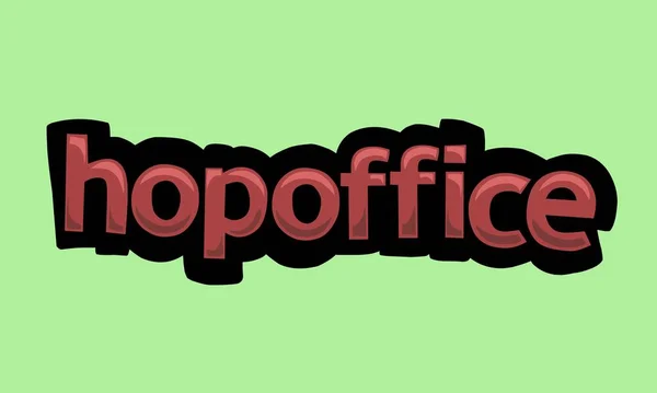 Hopoffice Writing Vector Design Green Background Very Simple Very Cool — Archivo Imágenes Vectoriales