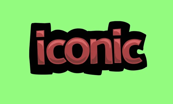 Iconic Writing Vector Design Green Background Very Simple Very Cool — Wektor stockowy