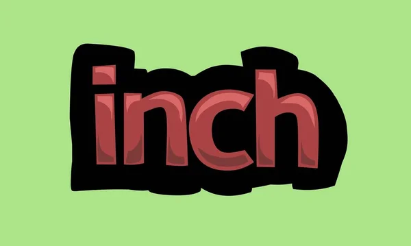 Inch Writing Vector Design Green Background Very Simple Very Cool — Archivo Imágenes Vectoriales