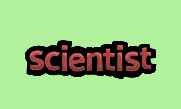Scientist Writing Vector Design Green Background Very Simple Very Cool — Stok Vektör
