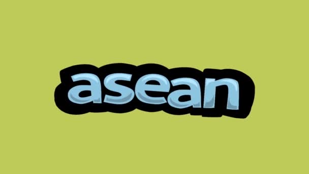 Żółty Ekran Animacji Wideo Napisane Asean — Wideo stockowe
