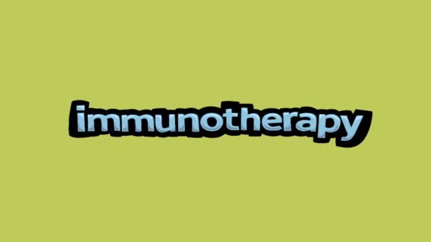 Animerad Video Med Gul Skärm Skriven Immunotherapy — Stockvideo