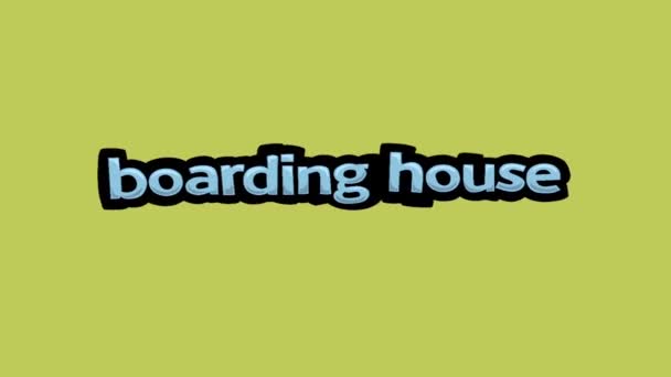 Geel Scherm Animatie Video Geschreven Boarding House — Stockvideo