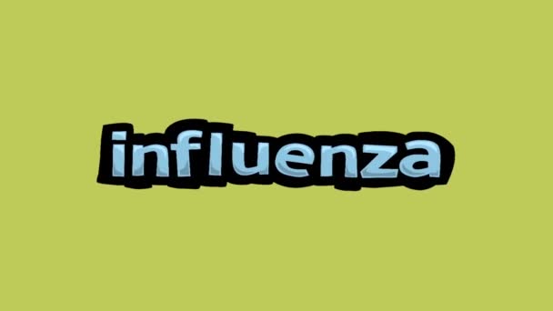 Yellow Screen Animation Video Written Influenza — Stock Video