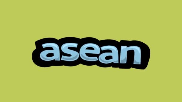 Geel Scherm Animatie Video Geschreven Asean — Stockvideo