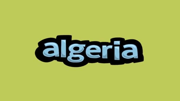 Vídeo Animación Pantalla Amarilla Escrito Argelia — Vídeos de Stock